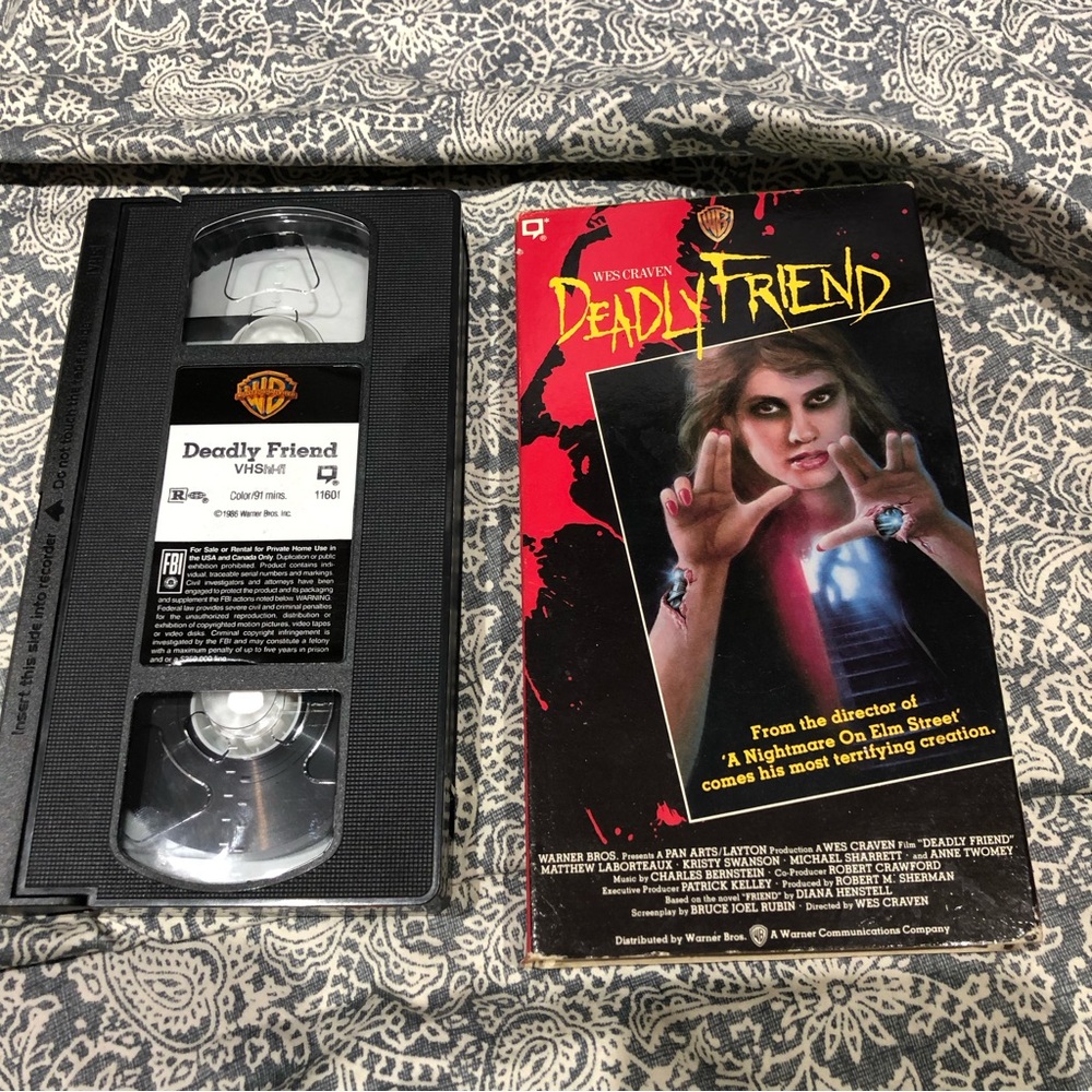 Wes Craven’s Deadly Friend VHS 1986 excellent condition - Picture 1 of 6